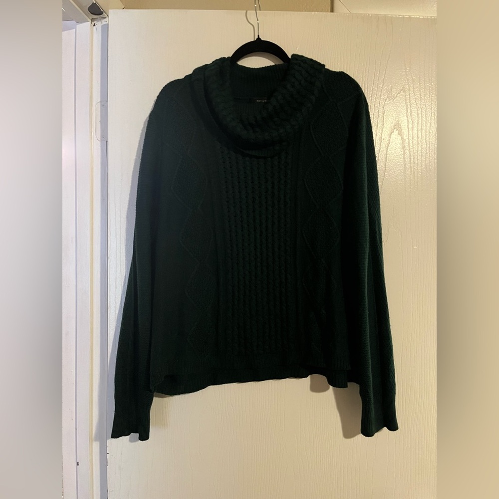 89th & Madison Dark Green Cowl Neck Sweater